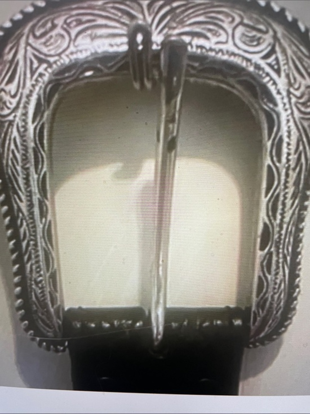 Vintage Western Leather Belt and Silver Buckle
